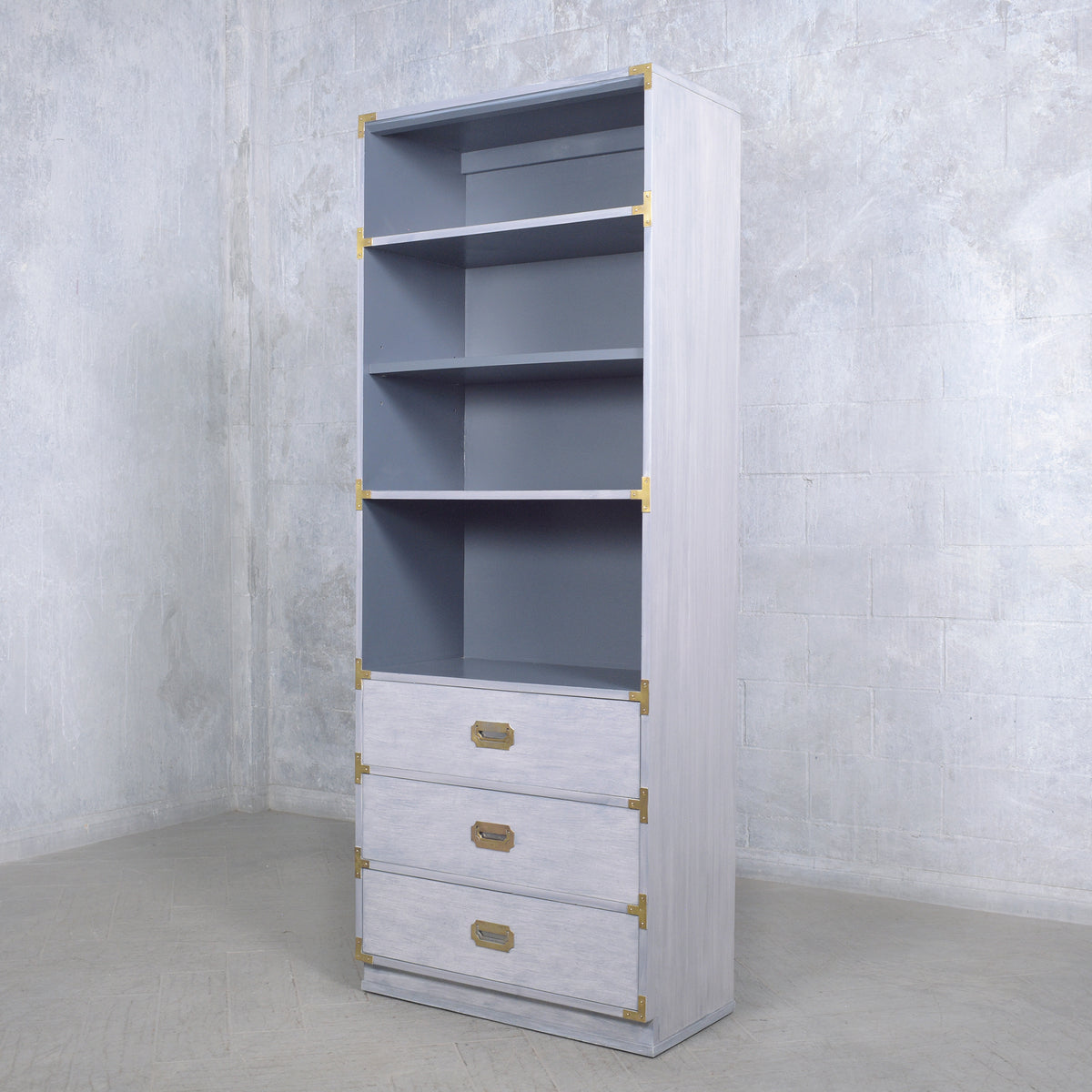 Stunning Vintage 1960s Campaign Style Bookshelf