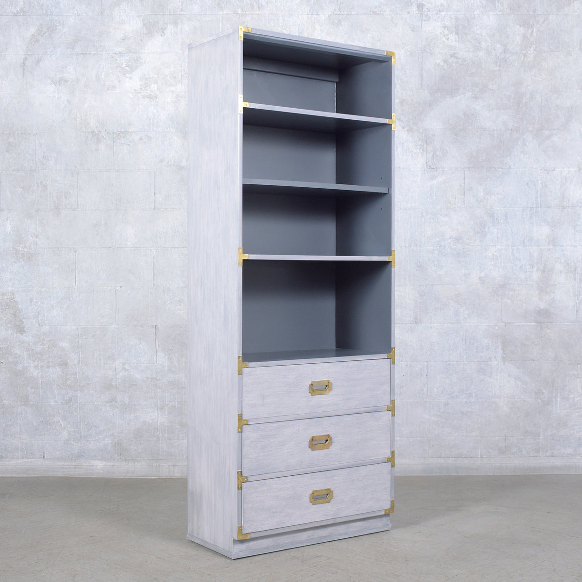 Stunning Vintage 1960s Campaign Style Bookshelf