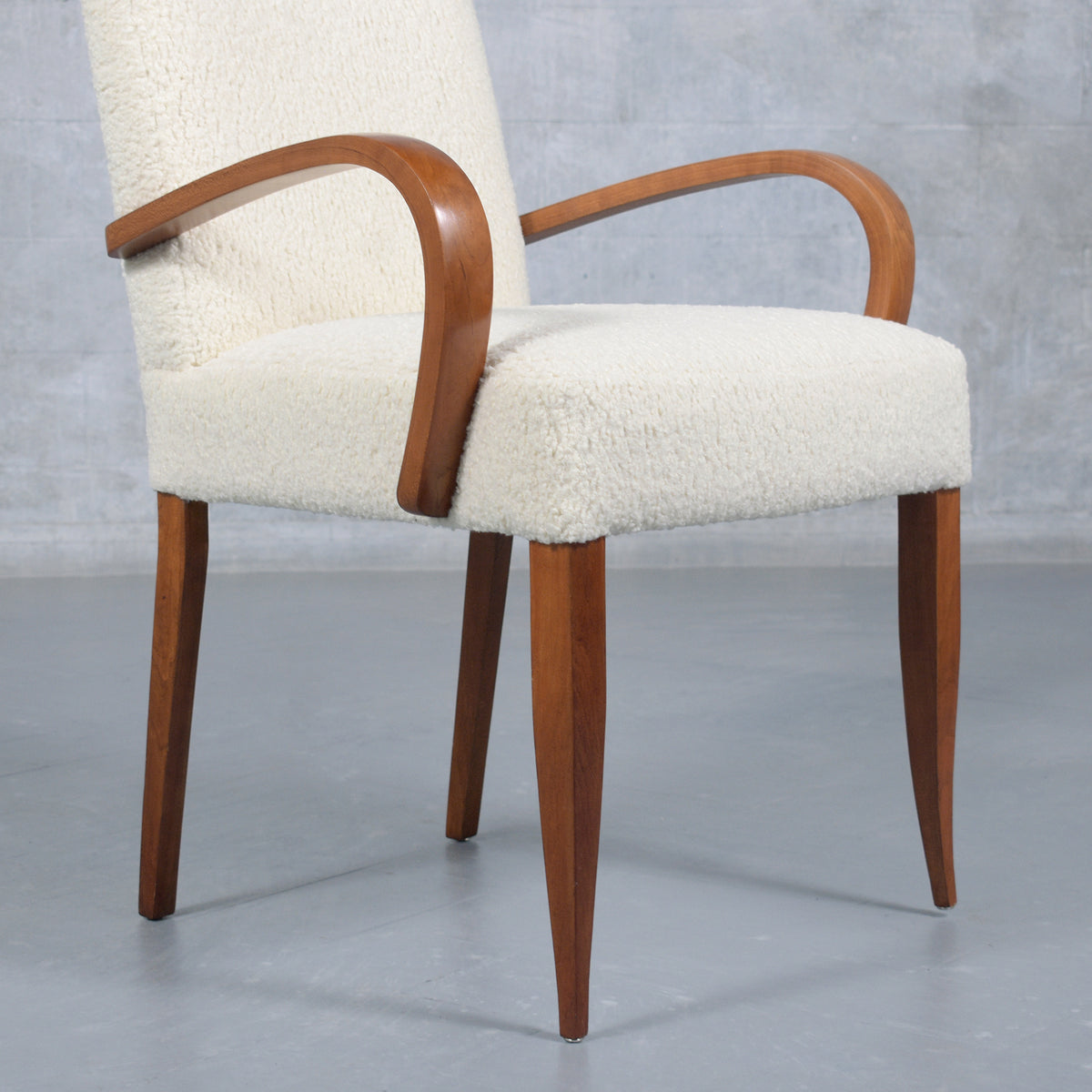 Set of 6 Mid-Century Modern Walnut Armchairs: Restored Elegance