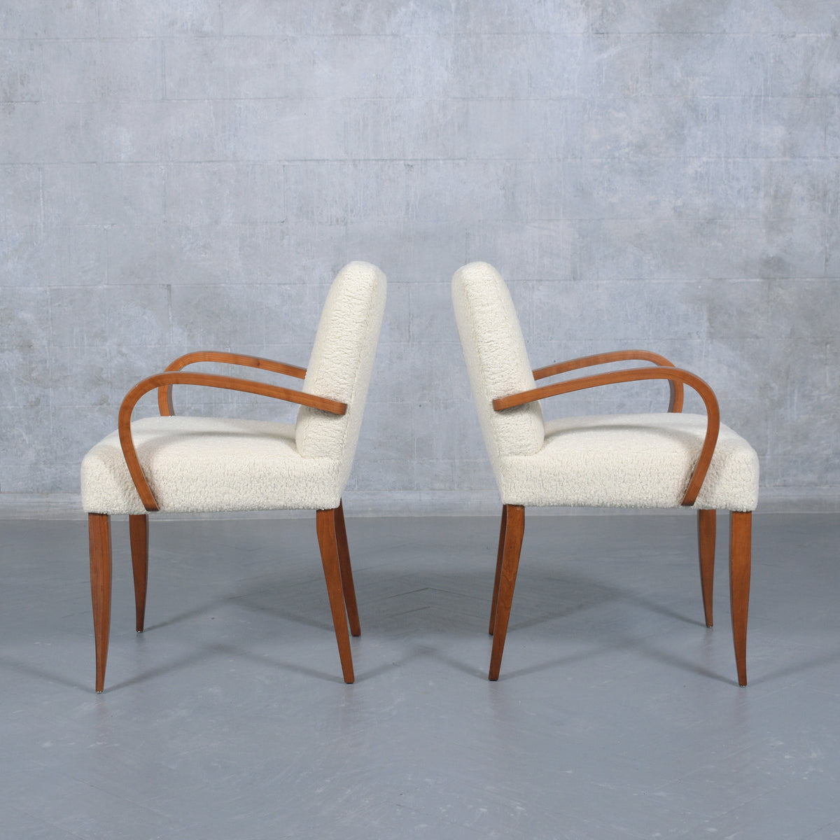 Set of 6 Mid-Century Modern Walnut Armchairs: Restored Elegance