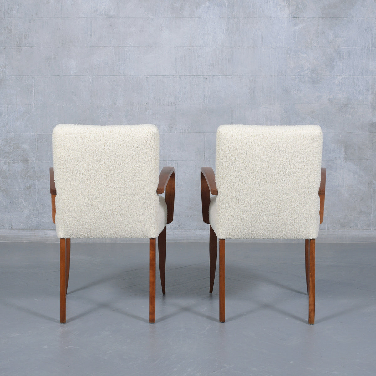Set of 6 Mid-Century Modern Walnut Armchairs: Restored Elegance