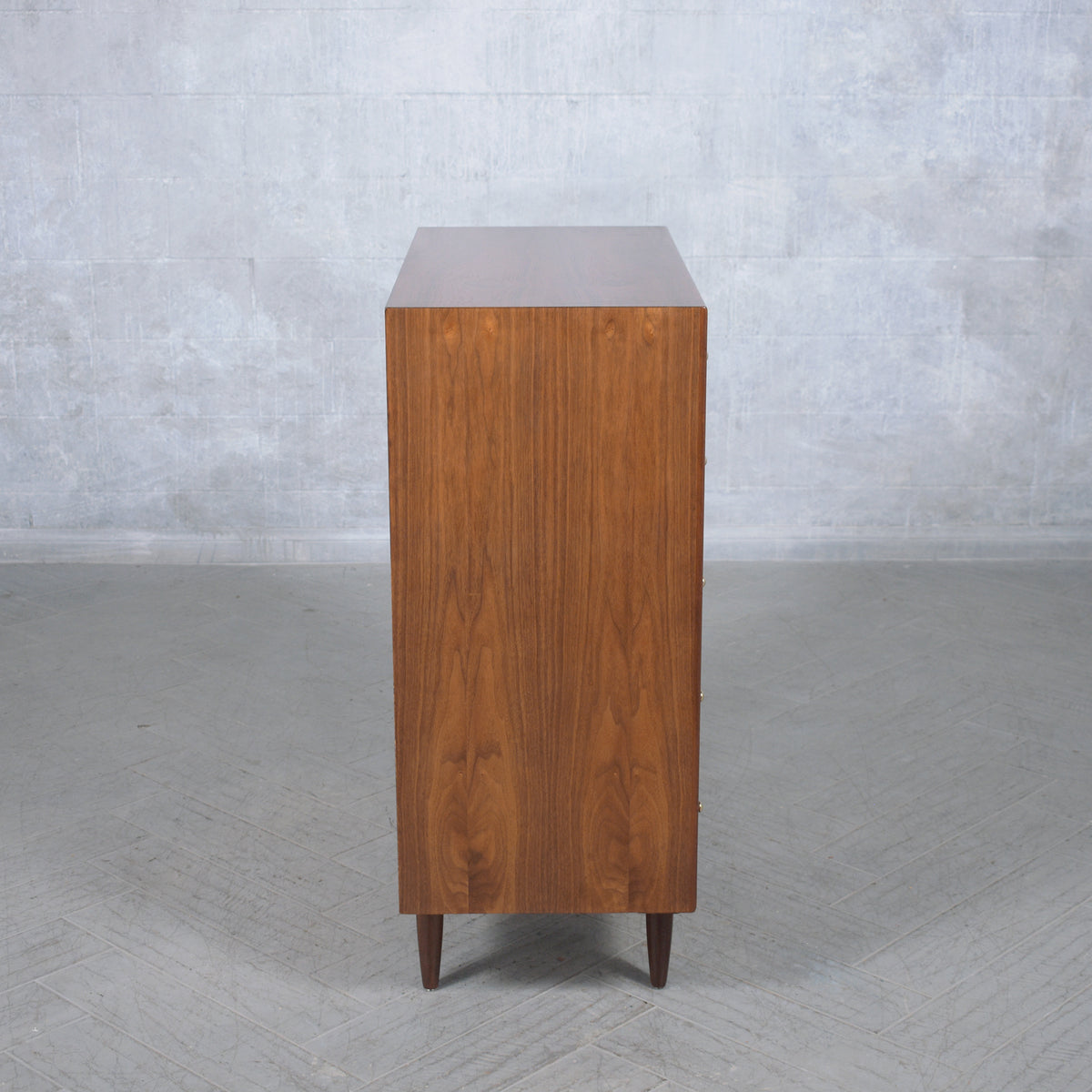 Vintage 1960s Danish Modern Tall Dresser in Mahogany with Original Brass Pulls