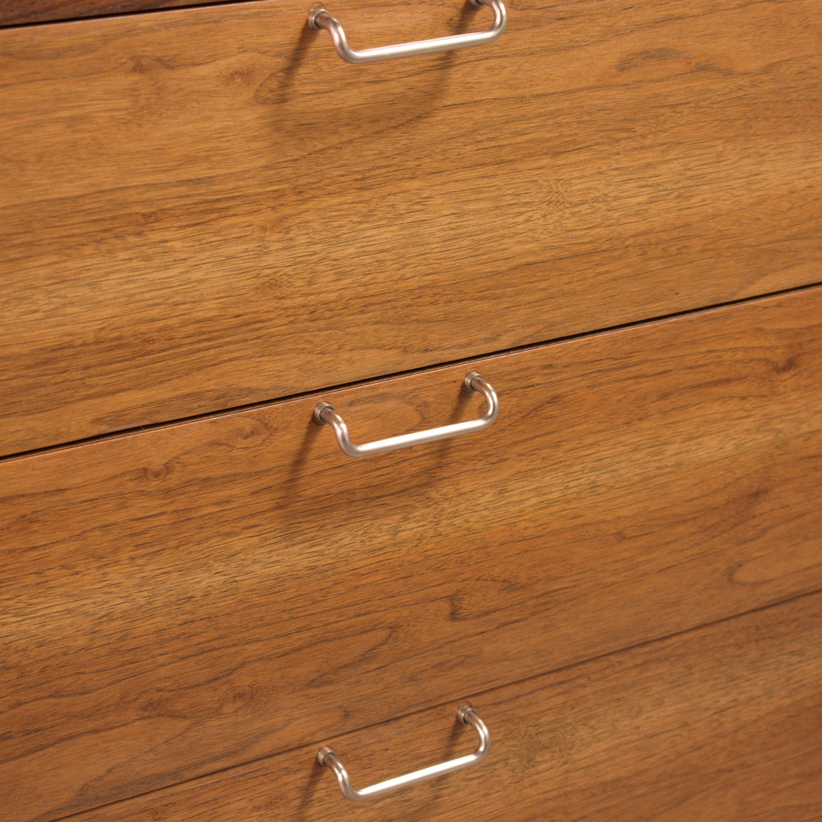 Vintage Mid-Century Modern Walnut Dresser with Brass Accents - Restored Elegance