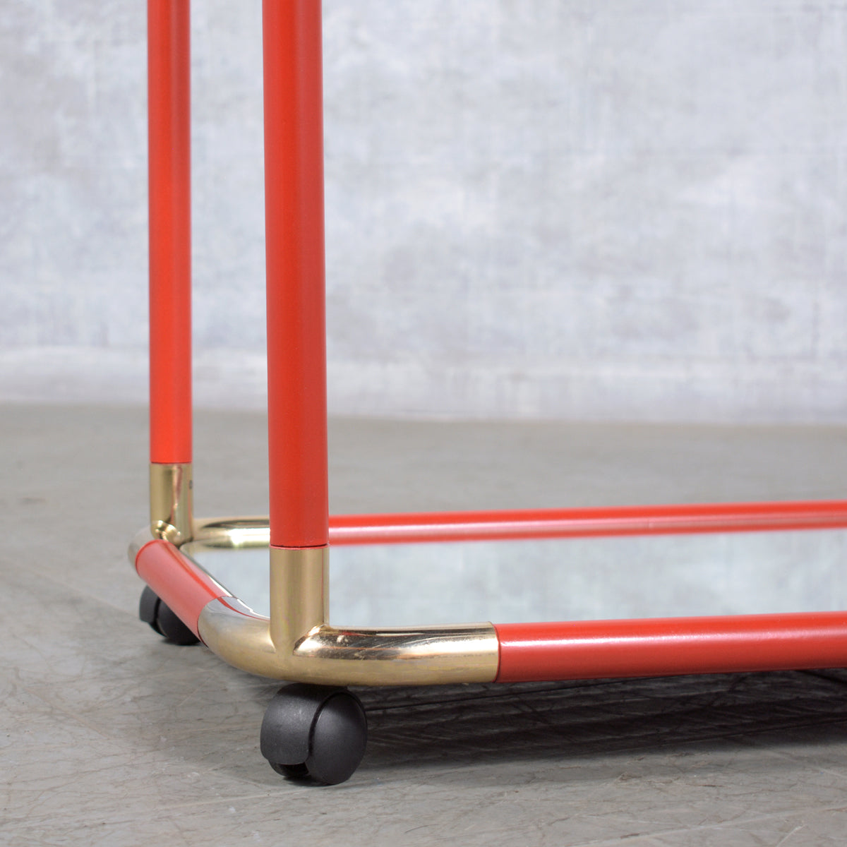 Restored 1980s Vintage Bar Cart in Wood, Brass, and Glass