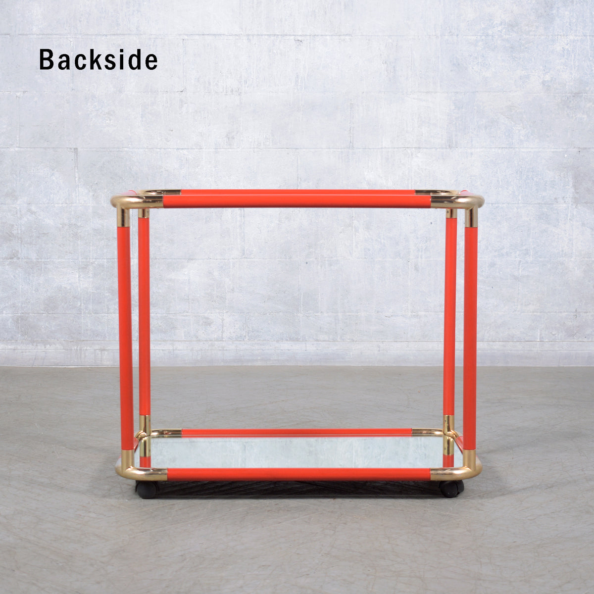 Restored 1980s Vintage Bar Cart in Wood, Brass, and Glass