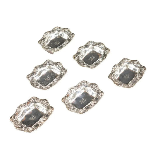 Set of Six Sterling Silver Sauce Plates