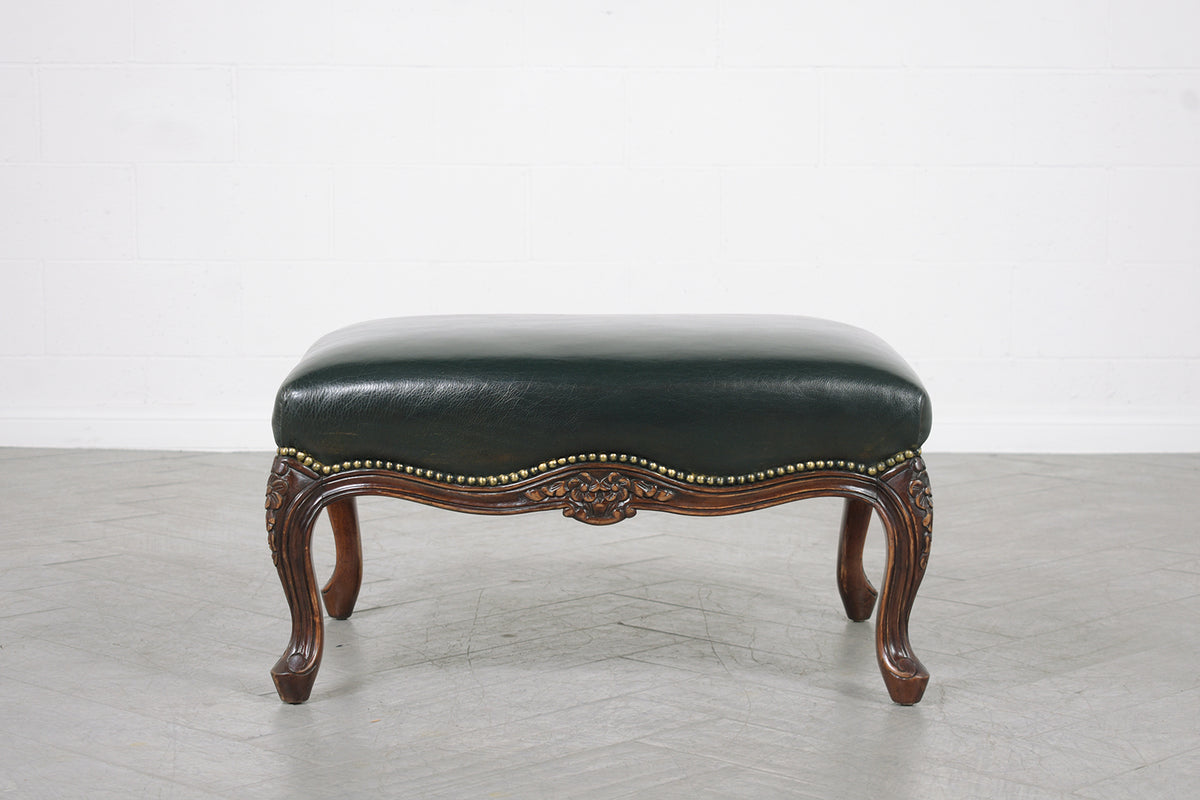 Wingback Leather Chair and Ottoman