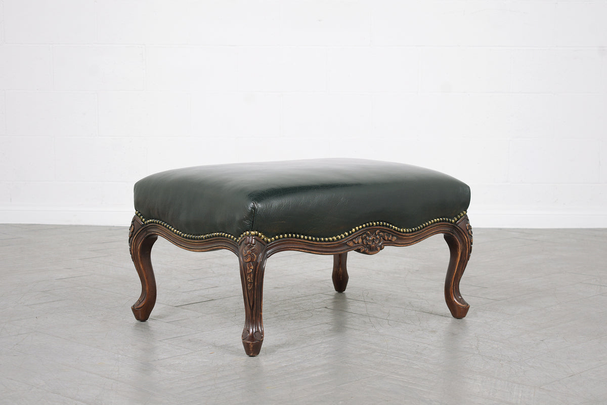 Wingback Leather Chair and Ottoman