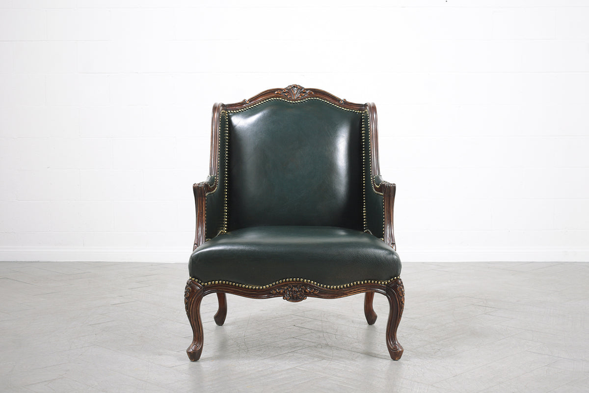Wingback Leather Chair and Ottoman