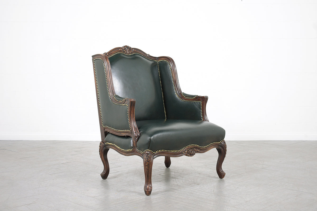Wingback Leather Chair and Ottoman