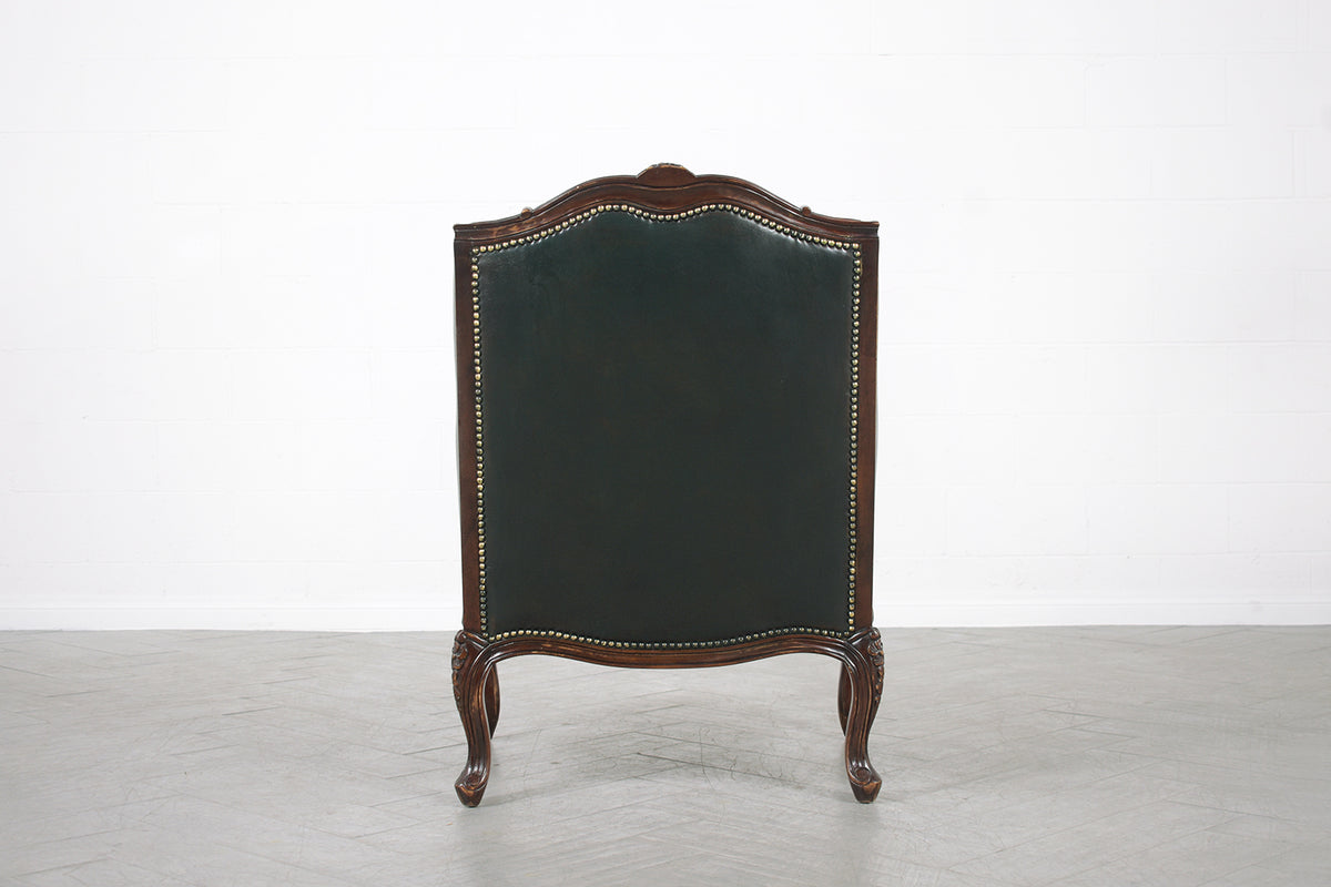 Wingback Leather Chair and Ottoman