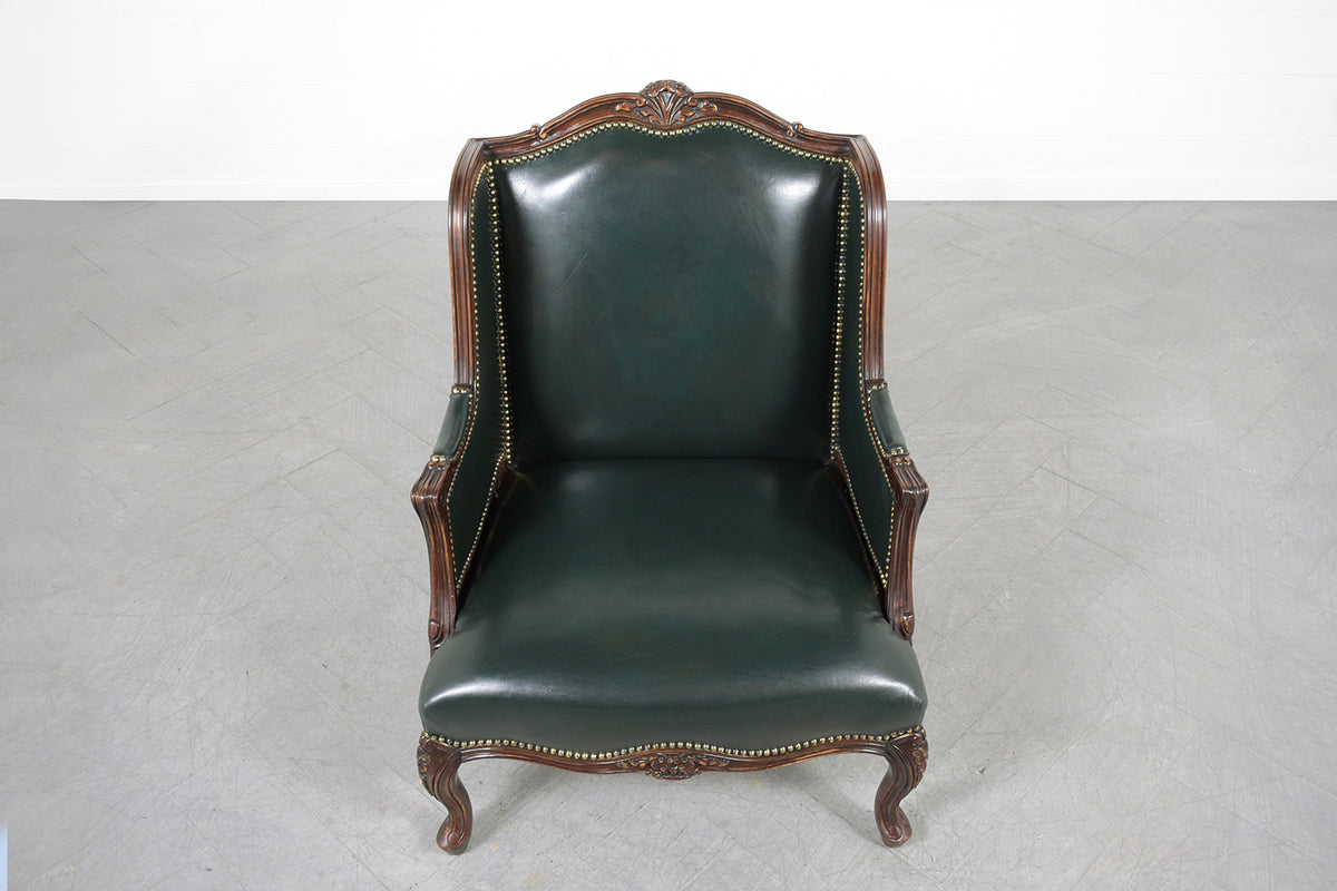 Wingback Leather Chair and Ottoman