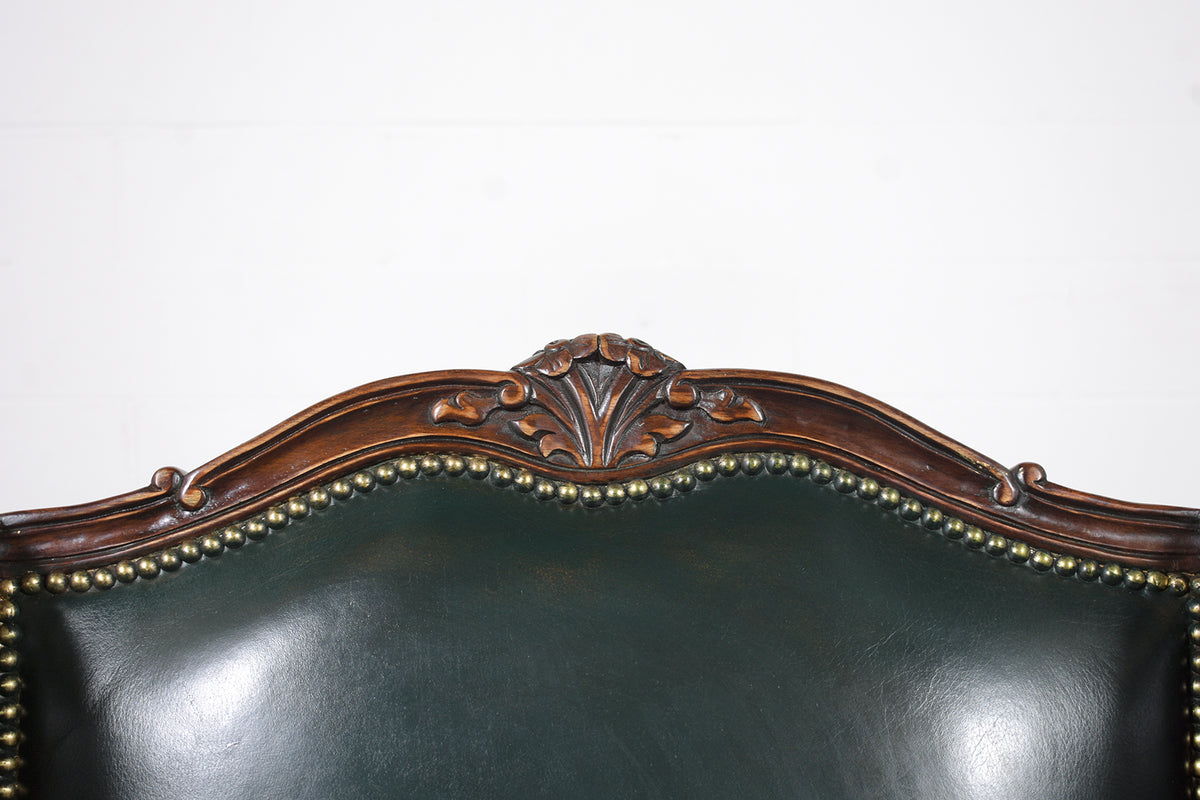 Wingback Leather Chair and Ottoman