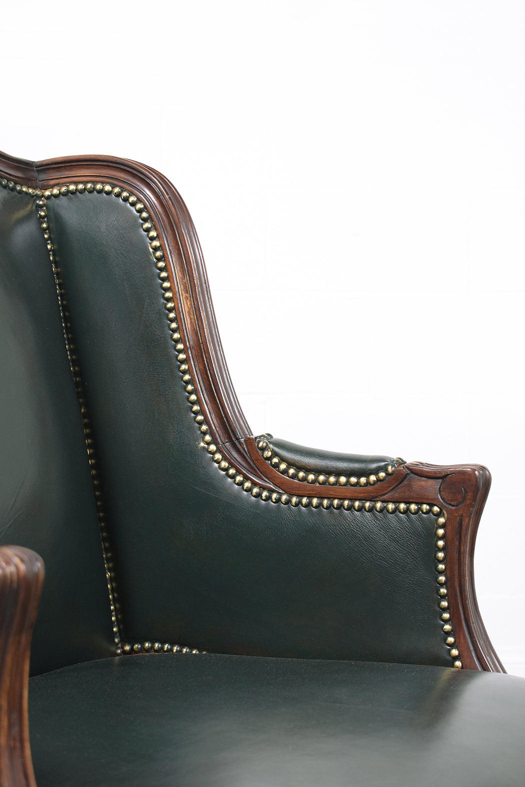 Wingback Leather Chair and Ottoman