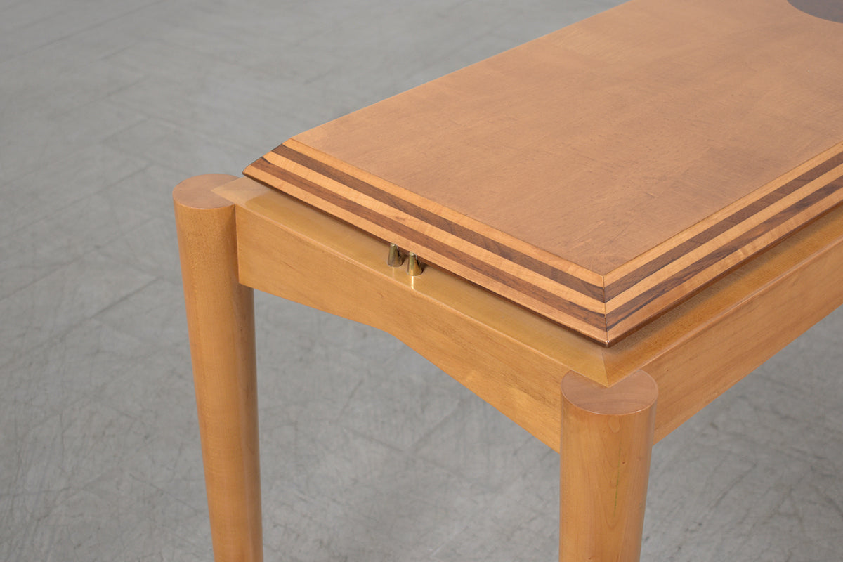1980's Handcrafted Maple and Walnut Modern Console Table