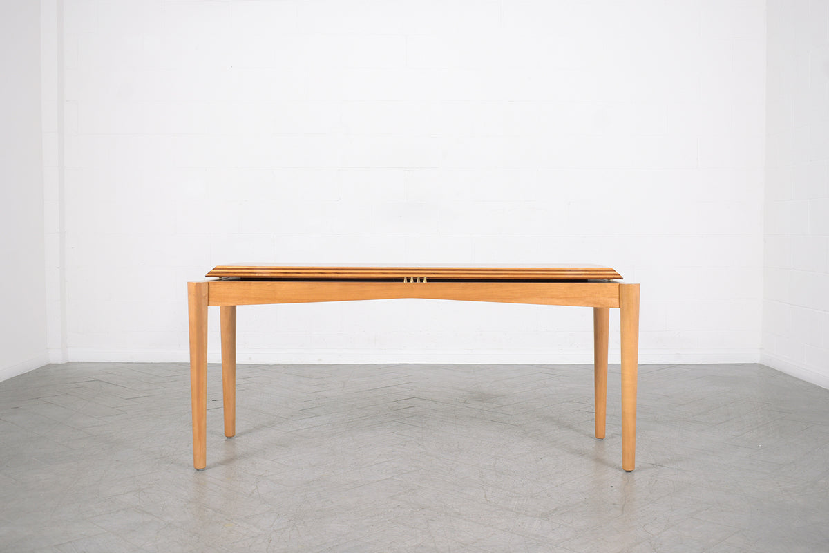 1980's Handcrafted Maple and Walnut Modern Console Table