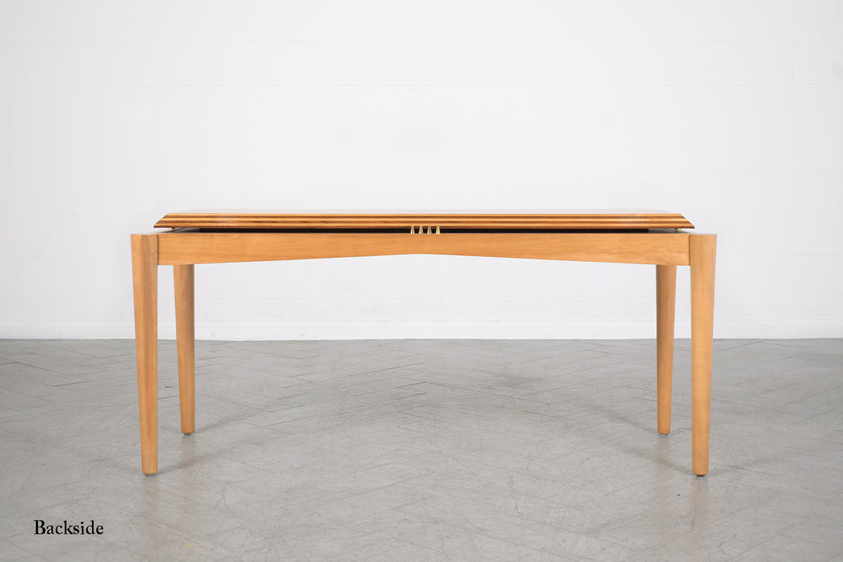 1980's Handcrafted Maple and Walnut Modern Console Table