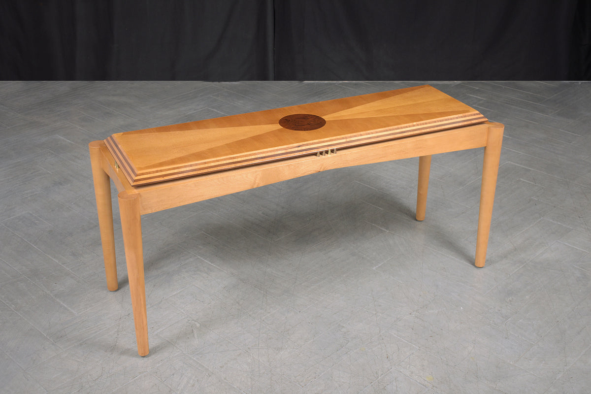 1980's Handcrafted Maple and Walnut Modern Console Table