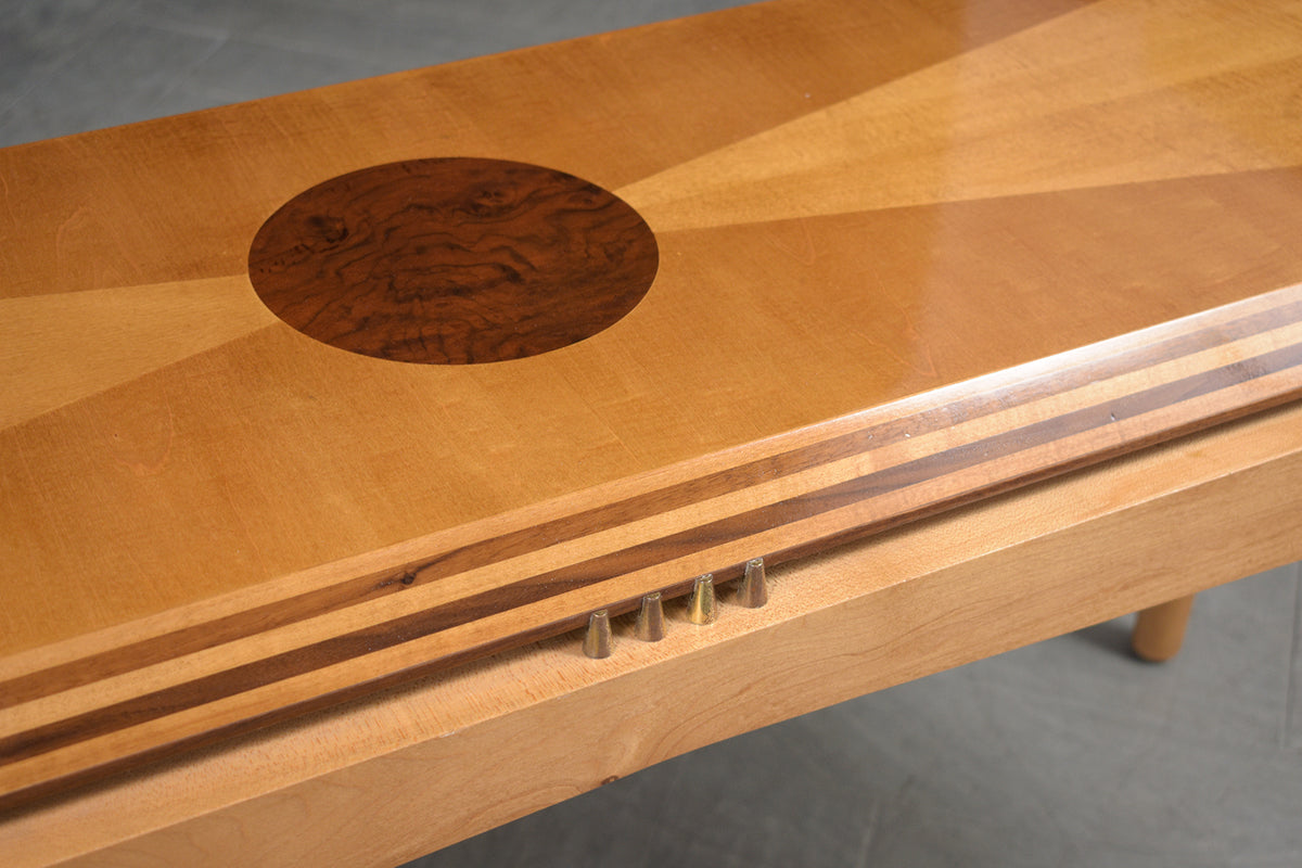 1980's Handcrafted Maple and Walnut Modern Console Table