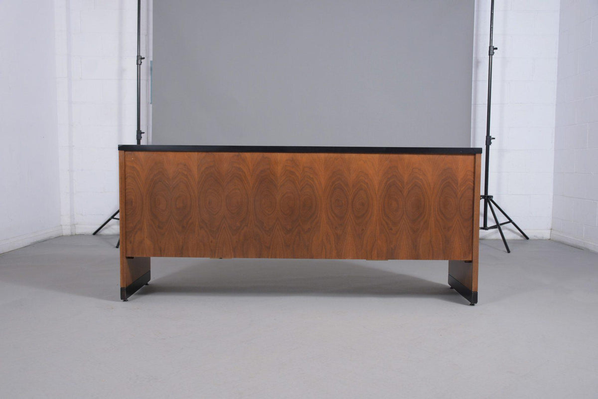 Restored Mid-Century Modern Executive Credenza in Ebonized Walnut