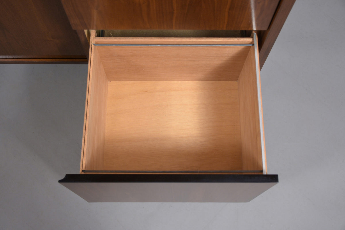 Restored Mid-Century Modern Executive Credenza in Ebonized Walnut