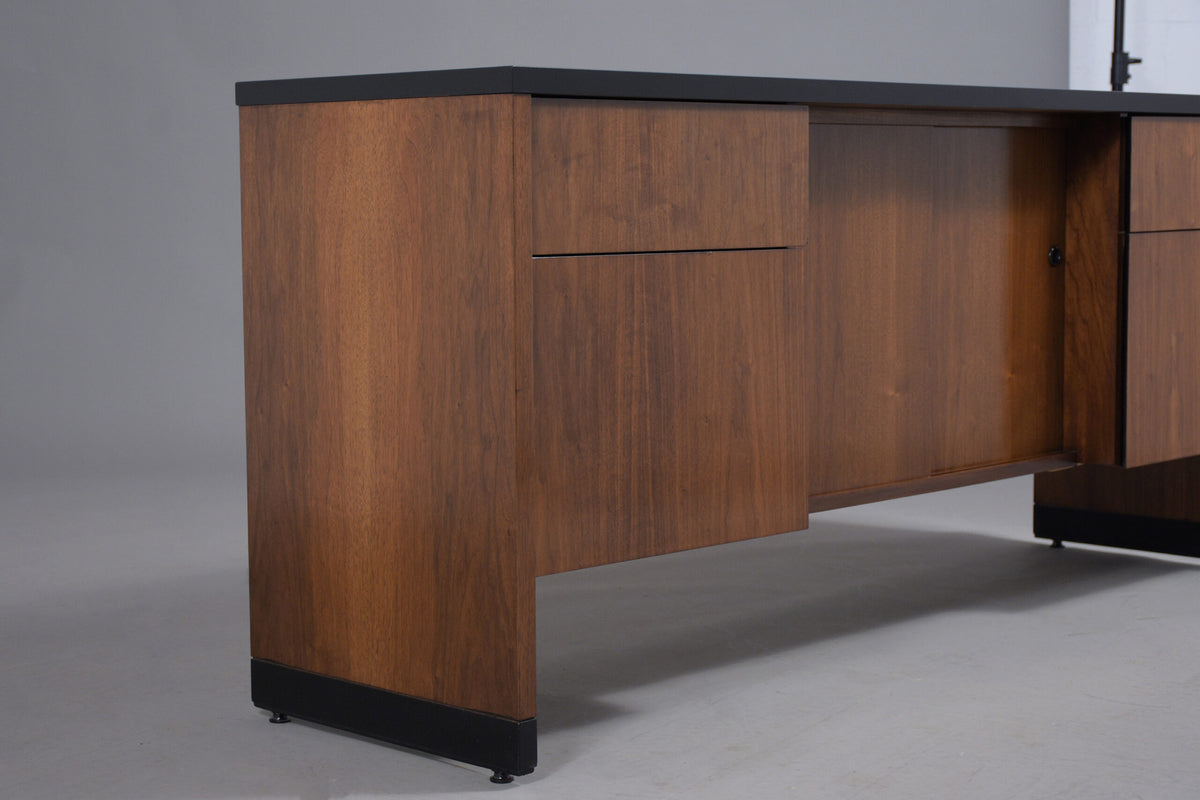 Restored Mid-Century Modern Executive Credenza in Ebonized Walnut