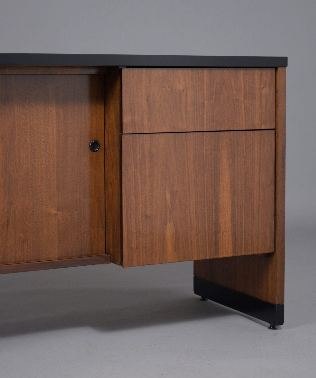 Restored Mid-Century Modern Executive Credenza in Ebonized Walnut