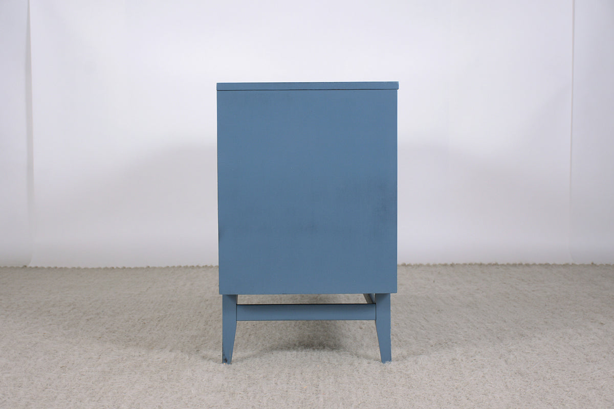 1960s Broyhill Brasilia Blue Lacquered Mid-Century Credenza - Elegantly Restored