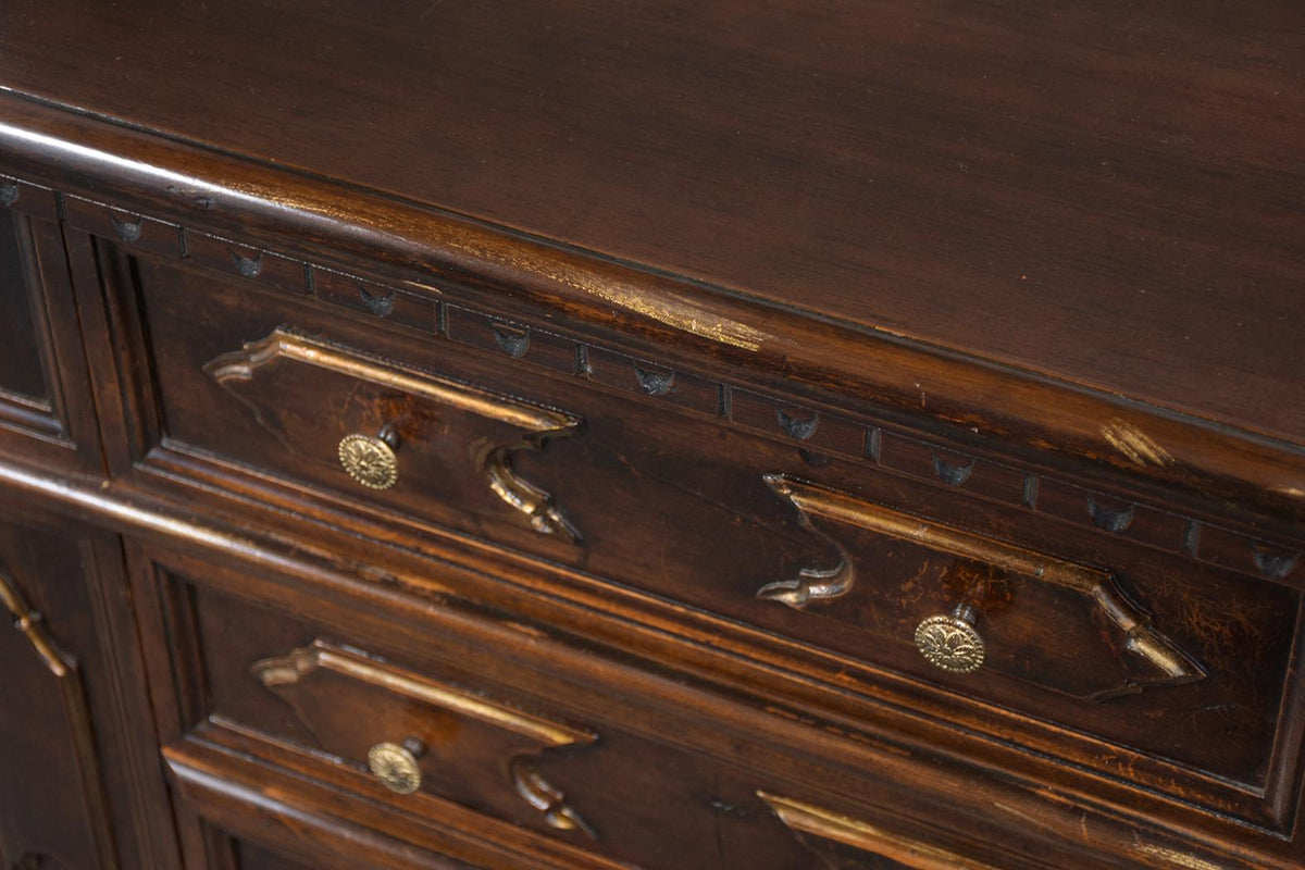 Italian circa 1900s Baroque Walnut Buffet