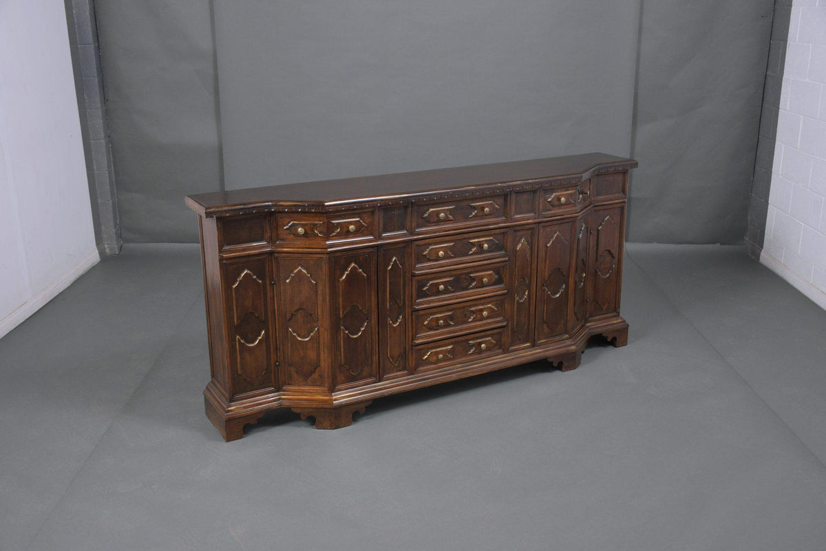 Italian circa 1900s Baroque Walnut Buffet