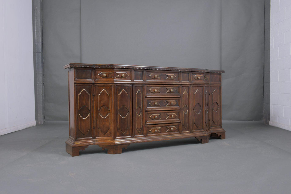 Italian circa 1900s Baroque Walnut Buffet