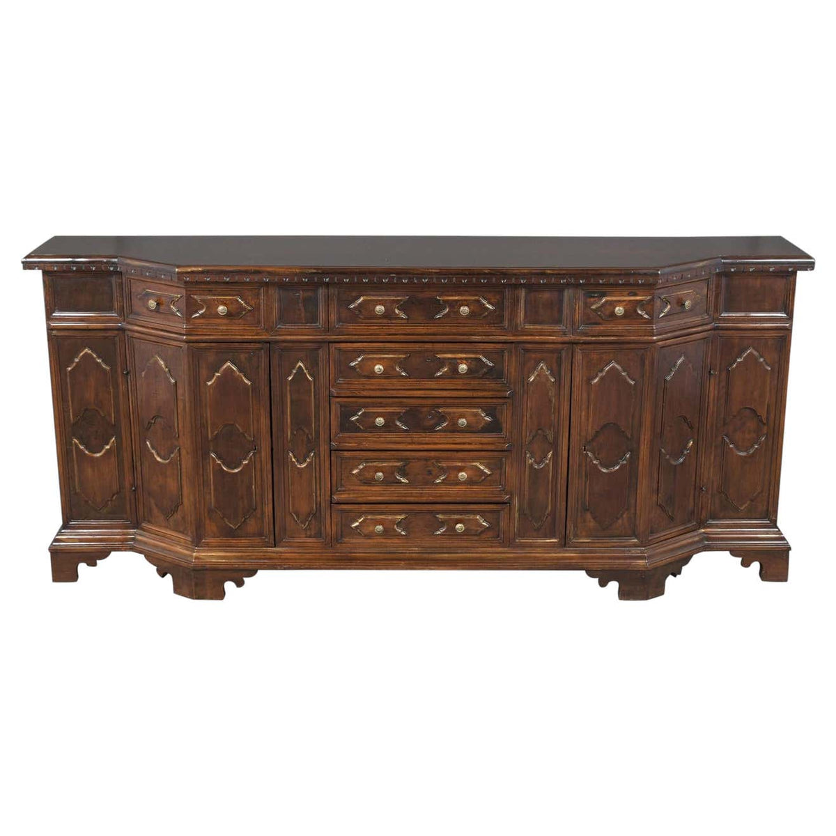 Italian circa 1900s Baroque Walnut Buffet