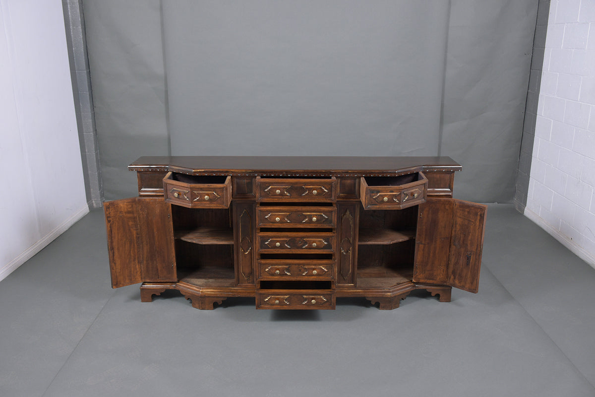 Italian circa 1900s Baroque Walnut Buffet