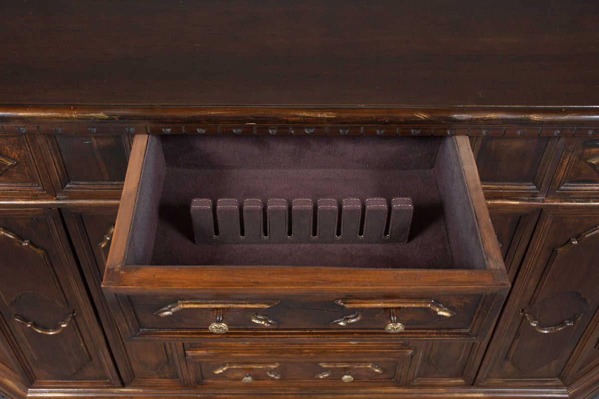 Italian circa 1900s Baroque Walnut Buffet