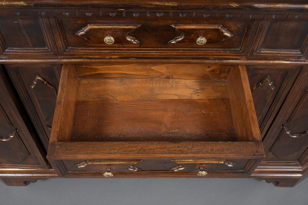 Italian circa 1900s Baroque Walnut Buffet