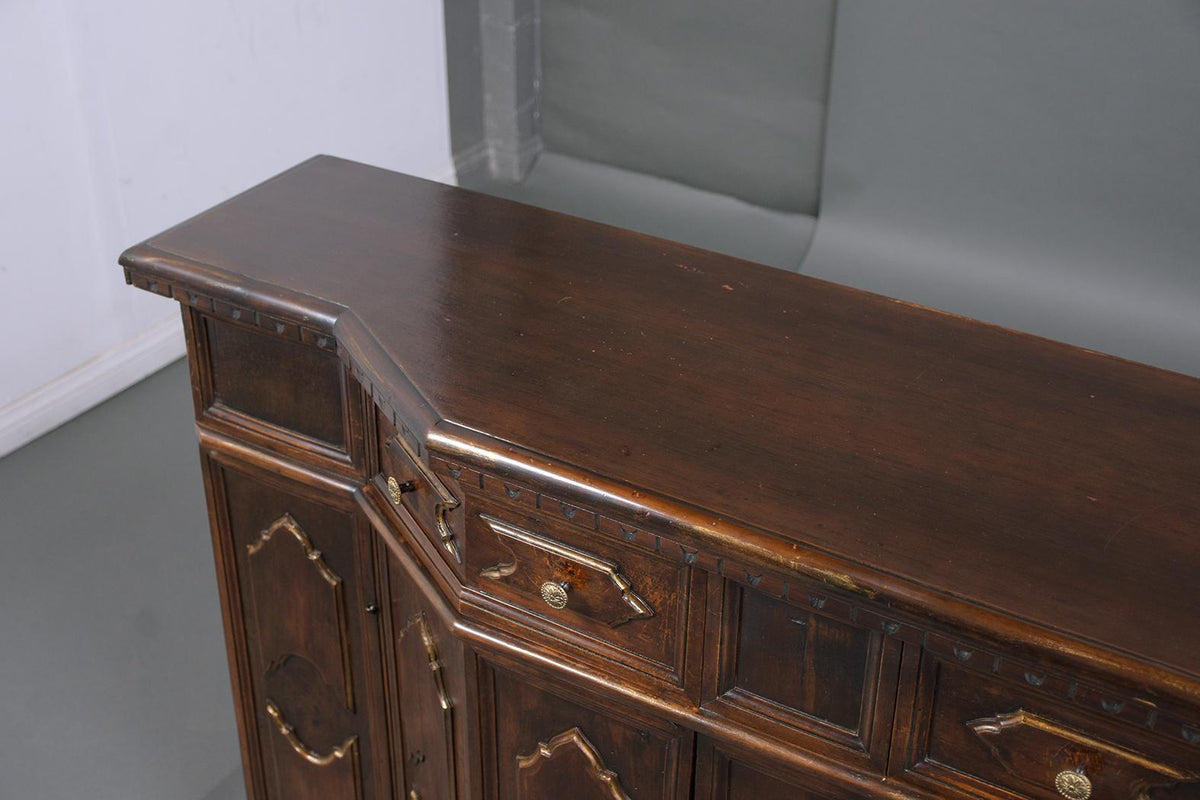 Italian circa 1900s Baroque Walnut Buffet