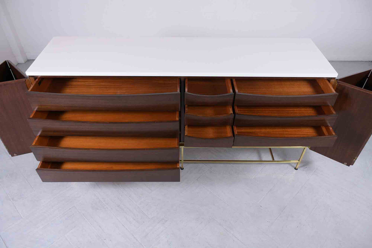 Vintage Paul McCobb Marble Top Credenza