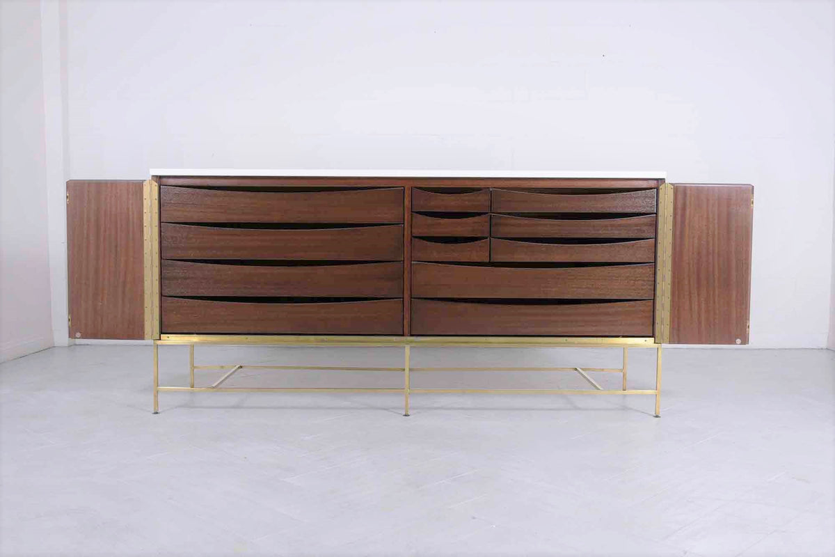 Vintage Paul McCobb Marble Top Credenza