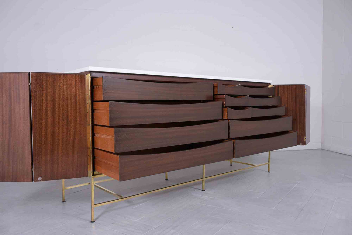 Vintage Paul McCobb Marble Top Credenza