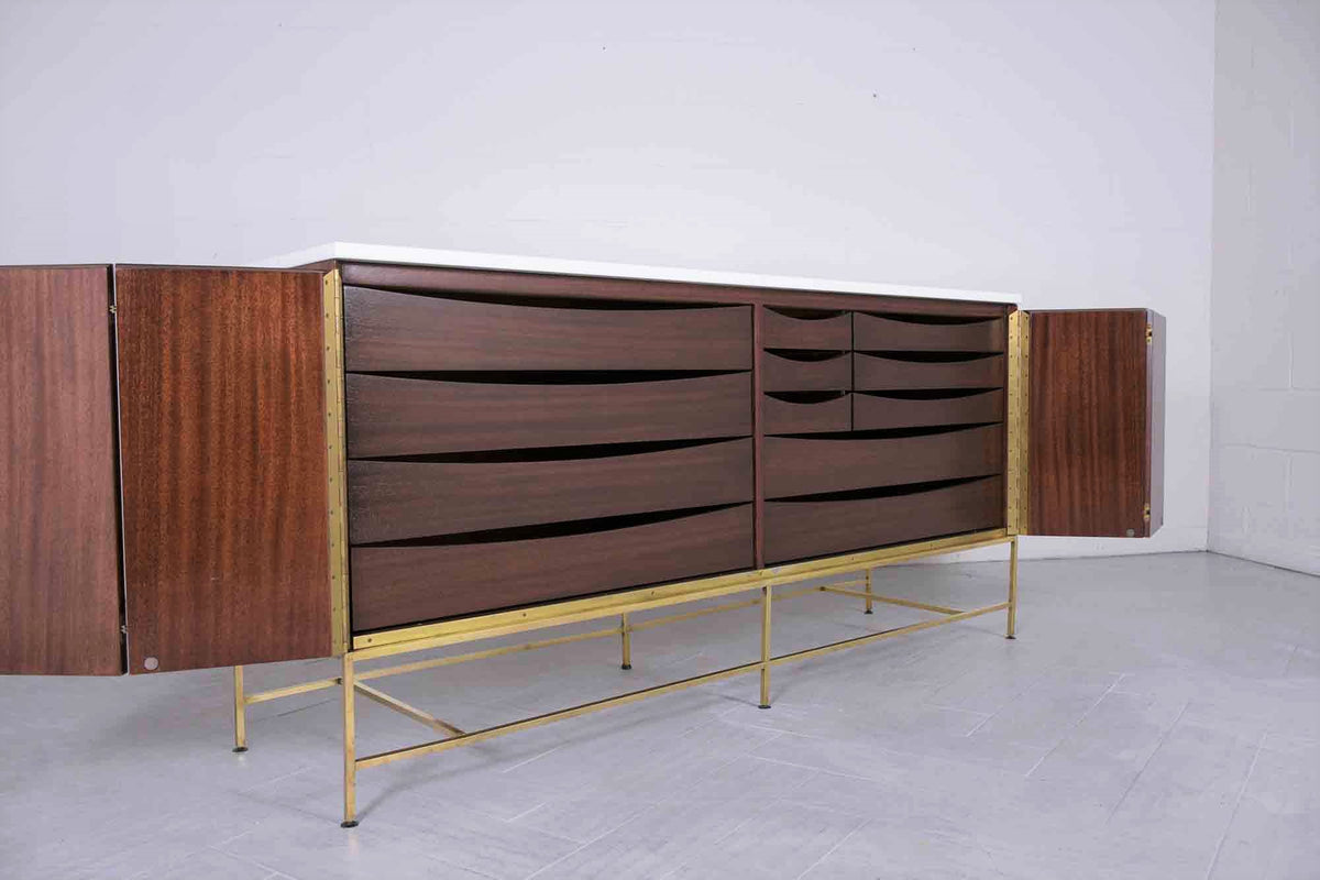 Vintage Paul McCobb Marble Top Credenza
