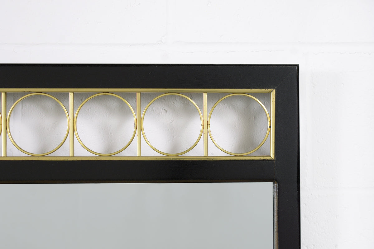 Restored Mid-Century Mahogany Wall Mirror