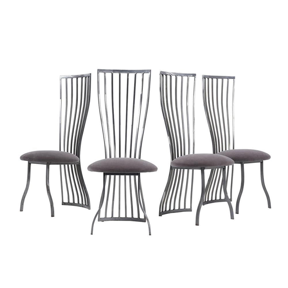 Set of Italian Steel Dining Chairs